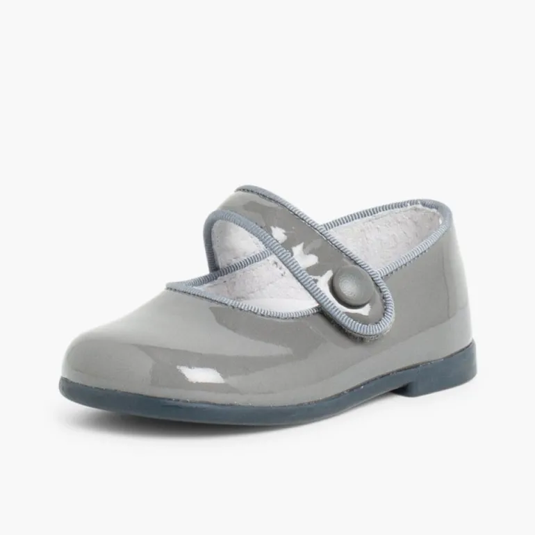 Menina Pisamonas Sapatos Merceditas Verniz Menina Com Tiras Aderentes