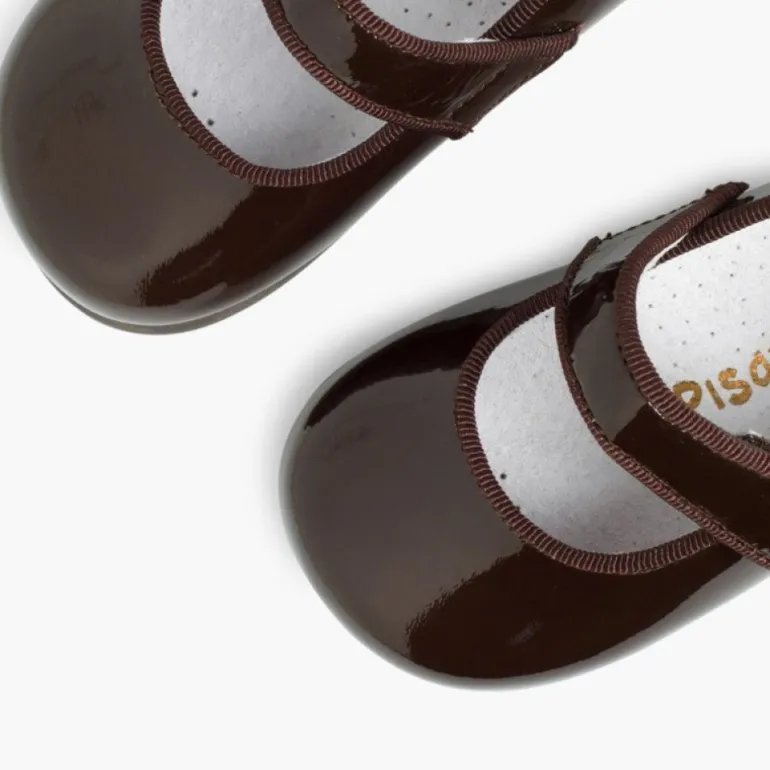Menina Pisamonas Sapatos Merceditas Verniz Menina Com Tiras Aderentes