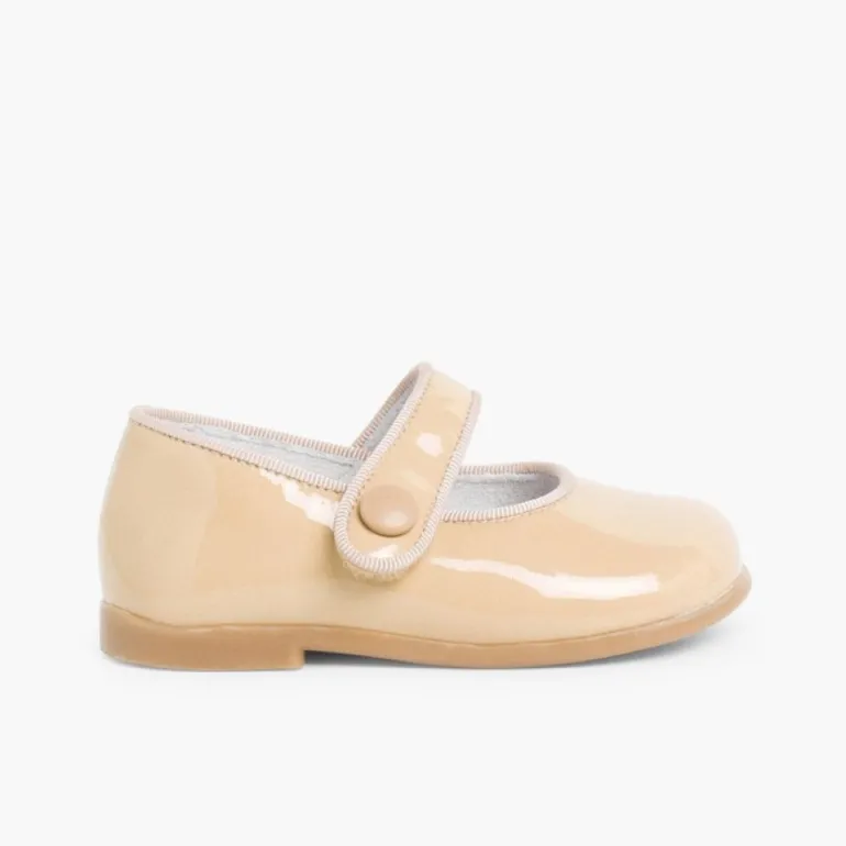 Menina Pisamonas Sapatos Merceditas Verniz Menina Com Tiras Aderentes