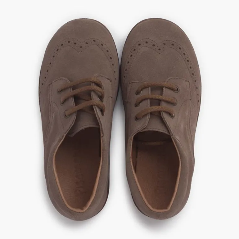 Menina Pisamonas Sapatos Oxford Camurca Sola Caramelo