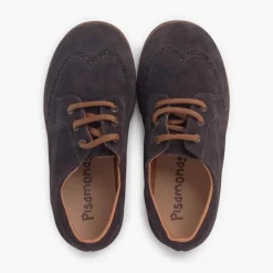 Menina Pisamonas Sapatos Oxford Camurca Sola Caramelo