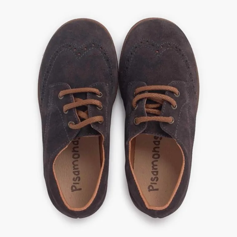 Menina Pisamonas Sapatos Oxford Camurca Sola Caramelo