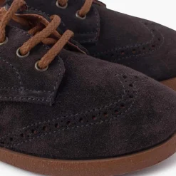 Menina Pisamonas Sapatos Oxford Camurca Sola Caramelo