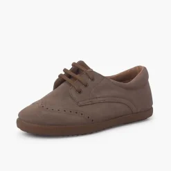 Menina Pisamonas Sapatos Oxford Camurca Sola Caramelo