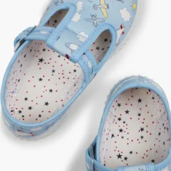 Menino Pisamonas Sapatos Pepito Lona Estampada Fecho Botao