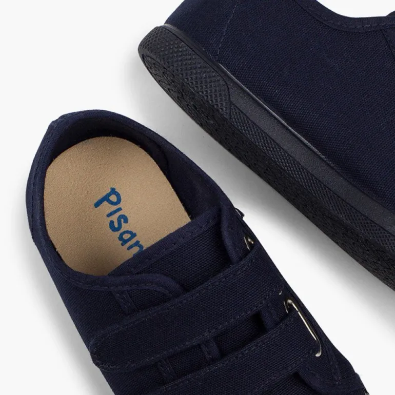 Menino Pisamonas Ténis Lona Biqueira De Borracha Dois Tiras Aderentes S