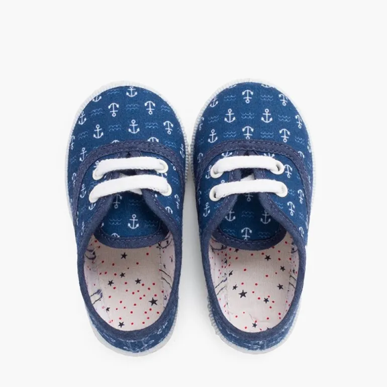 Menino Pisamonas Ténis Lona Estampada Criancas