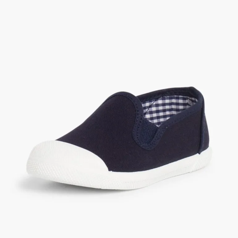Menino Pisamonas Ténis Lona Sem Atacadores Com Elasticos Laterais